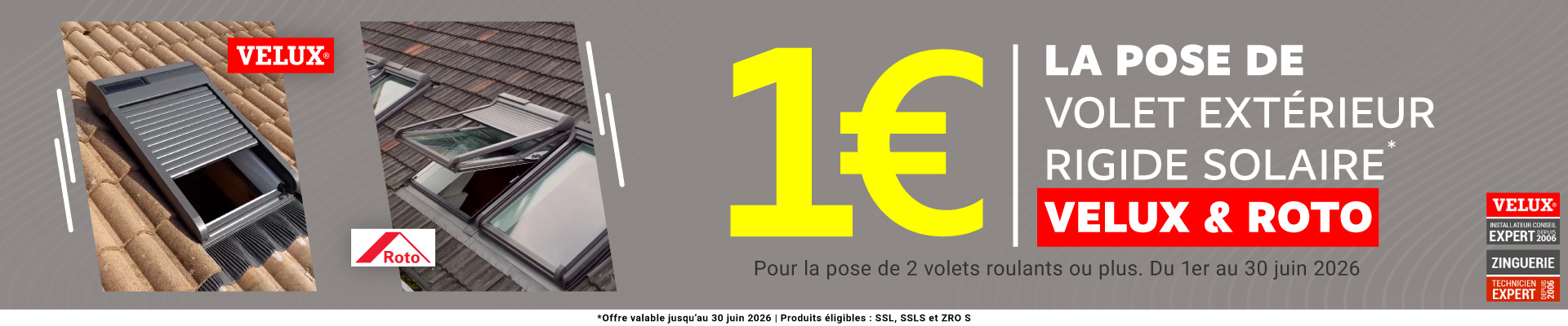banniere offre la pose à 1 euro